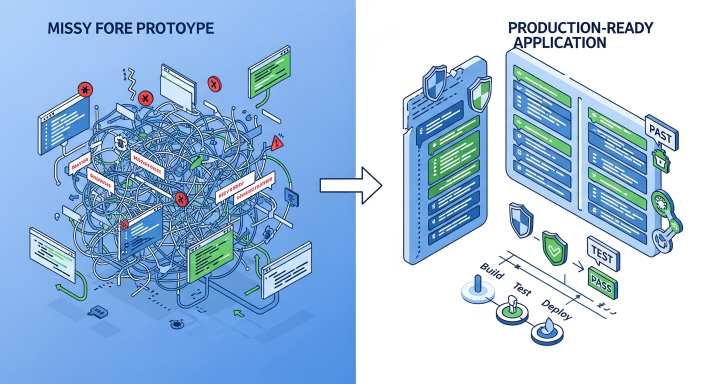 Vibe coding to production transformation